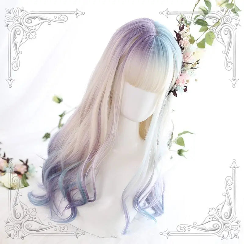 Dreamlike Gradient Aurora Color Long Curly Hair EG122 - Egirldoll