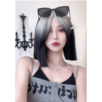 eGirl Silver Gradient Black Straight Bob Wig ON134 - Egirldoll