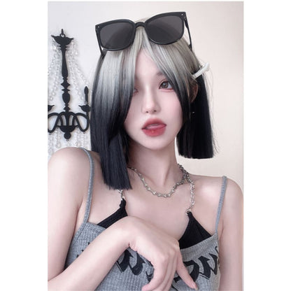 eGirl Silver Gradient Black Straight Bob Wig ON134 - Egirldoll