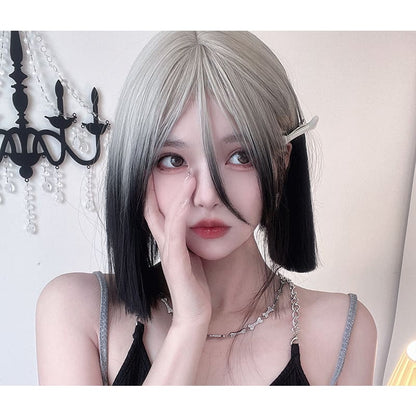 eGirl Silver Gradient Black Straight Bob Wig ON134 - Egirldoll