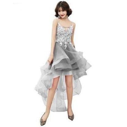 Elegant V-Neck Beads Long Evening Dresses Party Tulle Prom Gowns SS1826 - Egirldoll