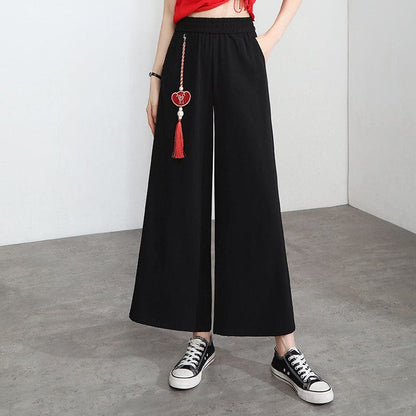 Embroidery Golden Dragon Casual Black Red Pants ON10 - Egirldoll