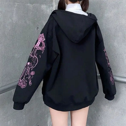 Embroidery JK Zipper Hooded Coat EG133 - Egirldoll