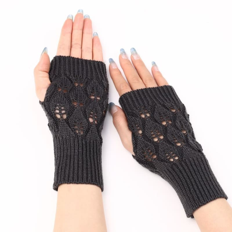 Eyelet Fingerless Knit Gloves OD23 - Egirldoll