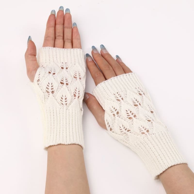 Eyelet Fingerless Knit Gloves OD23 - Egirldoll
