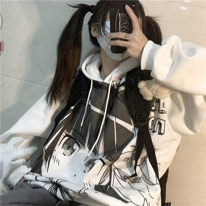 Fashion Cartoon Printed Girls Streetwear Hoodies EG15462 - Egirldoll