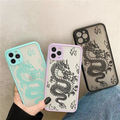 Fashion Dragon Pattern Transparent iPhone Phone Case EE0781 - Egirldoll