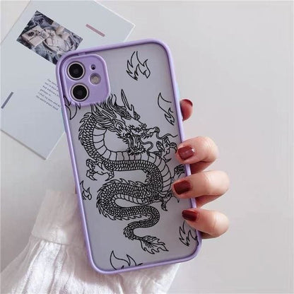 Fashion Dragon Pattern Transparent iPhone Phone Case EE0781 - Egirldoll