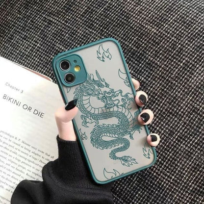 Fashion Dragon Pattern Transparent iPhone Phone Case EE0781 - Egirldoll