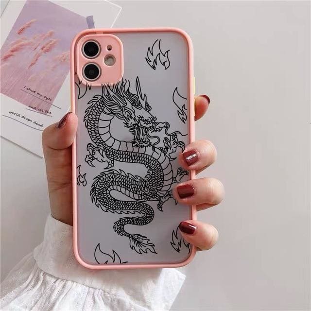 Fashion Dragon Pattern Transparent iPhone Phone Case EE0781 - Egirldoll