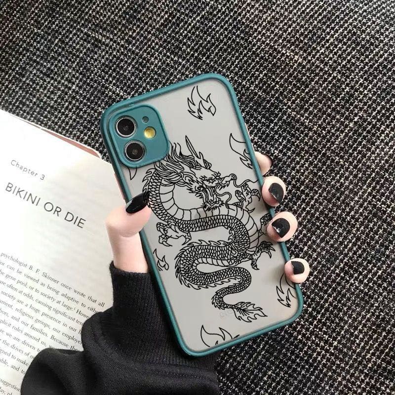Fashion Dragon Pattern Transparent iPhone Phone Case EE0781 - Egirldoll