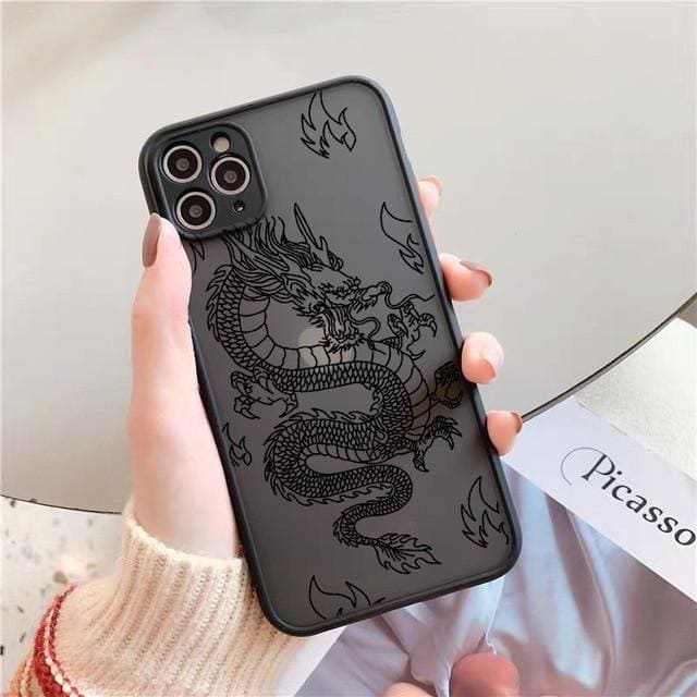 Fashion Dragon Pattern Transparent iPhone Phone Case EE0781 - Egirldoll