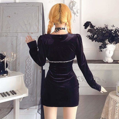 Fashion Girl Pearl Hollow Two-piece Slim Dress SE0712 - Egirldoll