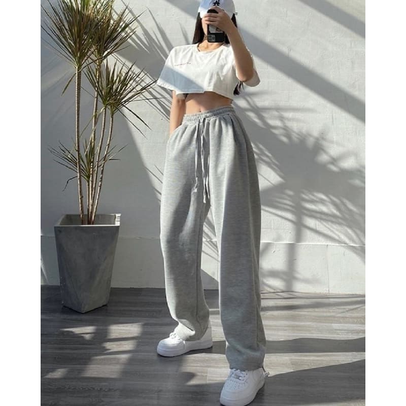 Fashion Oversize Gray Jogging Sweatpants - Egirldoll