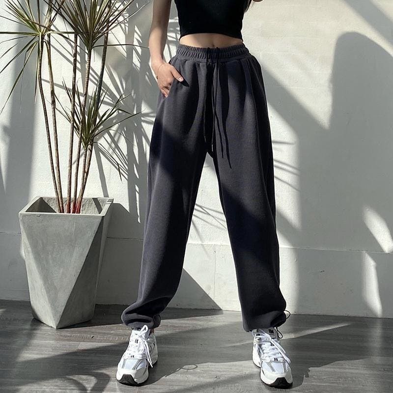 Fashion Oversize Gray Jogging Sweatpants - Egirldoll