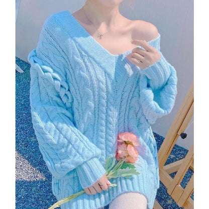 Fashion Pastel Blue Girls Sweater SP16267 - Egirldoll