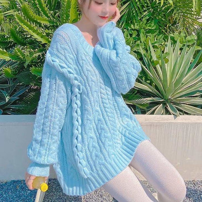 Fashion Pastel Blue Girls Sweater SP16267 - Egirldoll