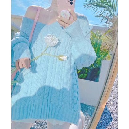 Fashion Pastel Blue Girls Sweater SP16267 - Egirldoll