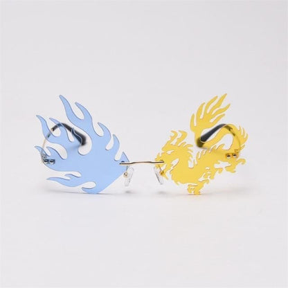 Fashion Rimless Dragon Phoenix Sunglasses SE0745 - Egirldoll