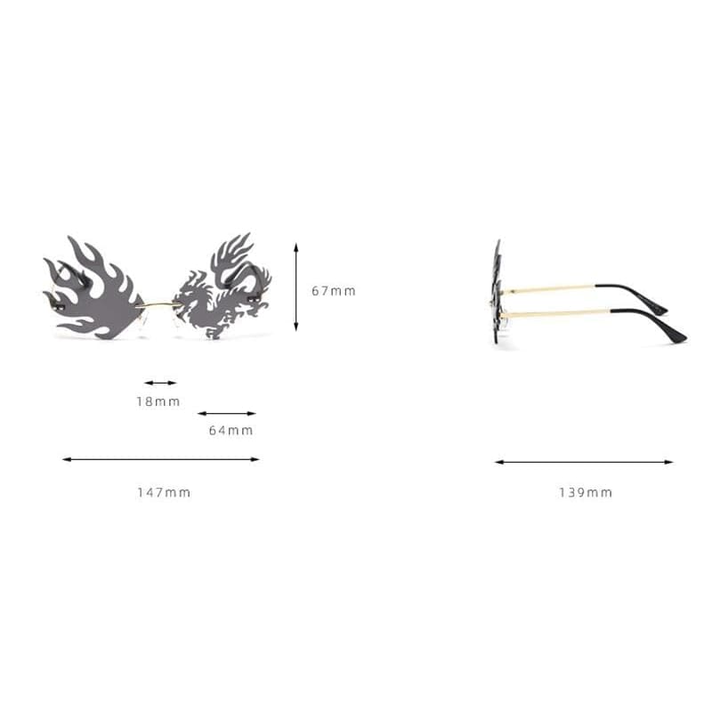 Fashion Rimless Dragon Phoenix Sunglasses SE0745 - Egirldoll