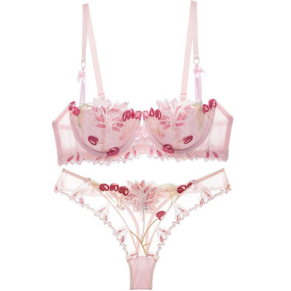 Flower Lace Lingerie - Pink / 32B/70B - underwear