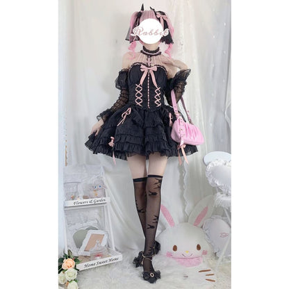 【Full Payment Reservation】Soft Gothic Cross Barbie Doll Halter Lolita Dress EG17397 - Egirldoll