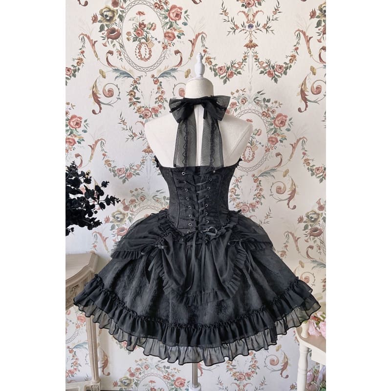 【Full Payment Reservation】Soft Gothic Cross Barbie Doll Halter Lolita Dress EG17397 - Egirldoll