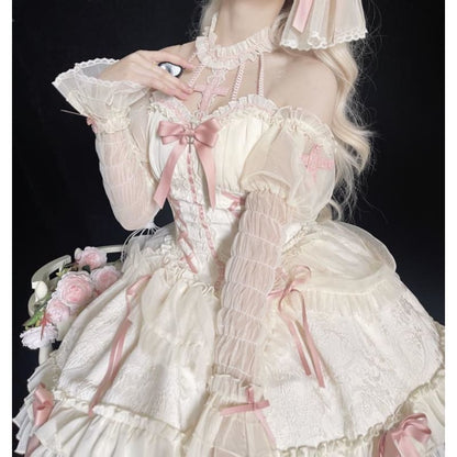 【Full Payment Reservation】Soft Gothic Cross Barbie Doll Halter Lolita Dress EG17397 - Egirldoll