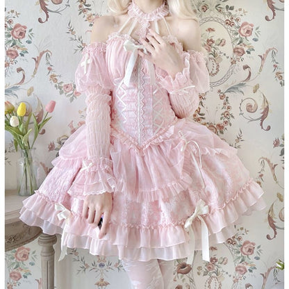 【Full Payment Reservation】Soft Gothic Cross Barbie Doll Halter Lolita Dress EG17397 - Egirldoll