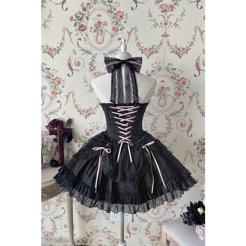 【Full Payment Reservation】Soft Gothic Cross Barbie Doll Halter Lolita Dress EG17397 - Egirldoll