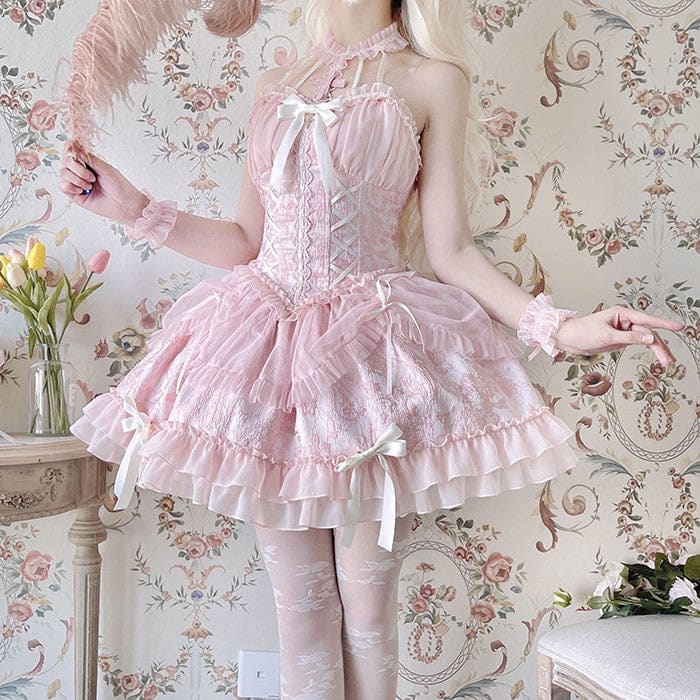 【Full Payment Reservation】Soft Gothic Cross Barbie Doll Halter Lolita Dress EG17397 - Egirldoll