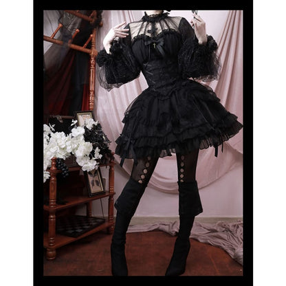 【Full Payment Reservation】Soft Gothic Cross Barbie Doll Halter Lolita Dress EG17397 - Egirldoll