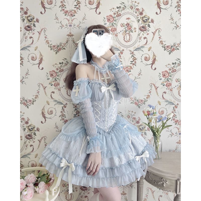 【Full Payment Reservation】Soft Gothic Cross Barbie Doll Halter Lolita Dress EG17397 - Egirldoll