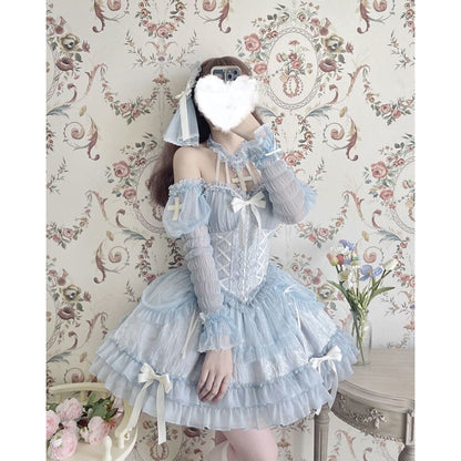 【Full Payment Reservation】Soft Gothic Cross Barbie Doll Halter Lolita Dress EG17397 - Egirldoll