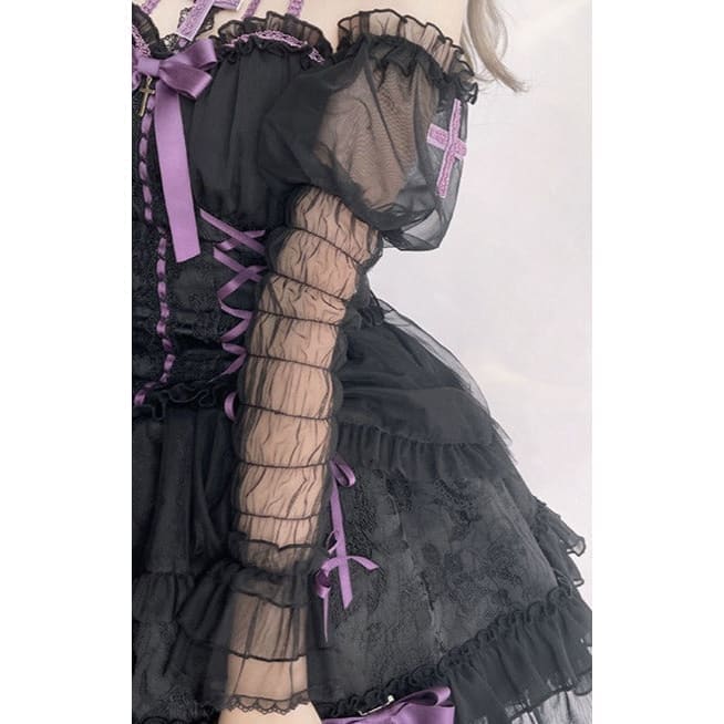 【Full Payment Reservation】Soft Gothic Cross Barbie Doll Halter Lolita Dress EG17397 - Egirldoll