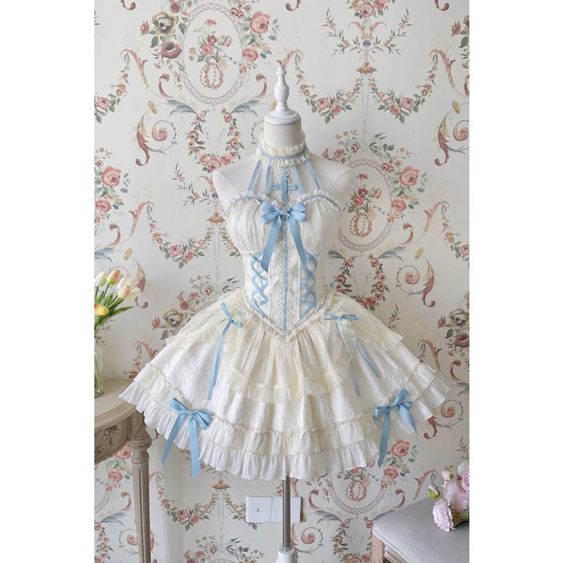 【Full Payment Reservation】Soft Gothic Cross Barbie Doll Halter Lolita Dress EG17397 - Egirldoll