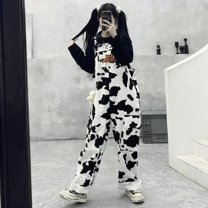 Funny Cute Cow/Checker Overalls SP15663 - Egirldoll