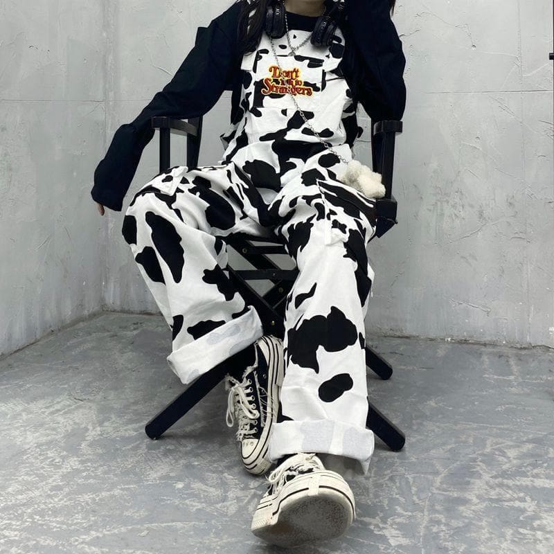 Funny Cute Cow/Checker Overalls SP15663 - Egirldoll