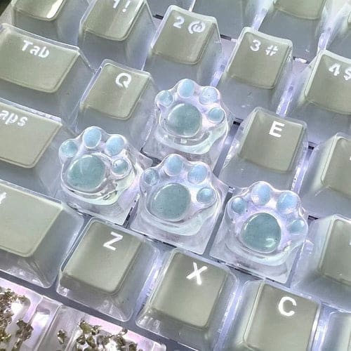 GG Kawaii Animal Paws Transparent Keycaps ON678 - Blue 1Pcs