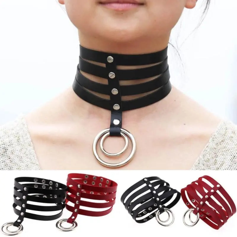 Gothic 4 Layer Collar Choker Necklace EG0019 - Egirldoll