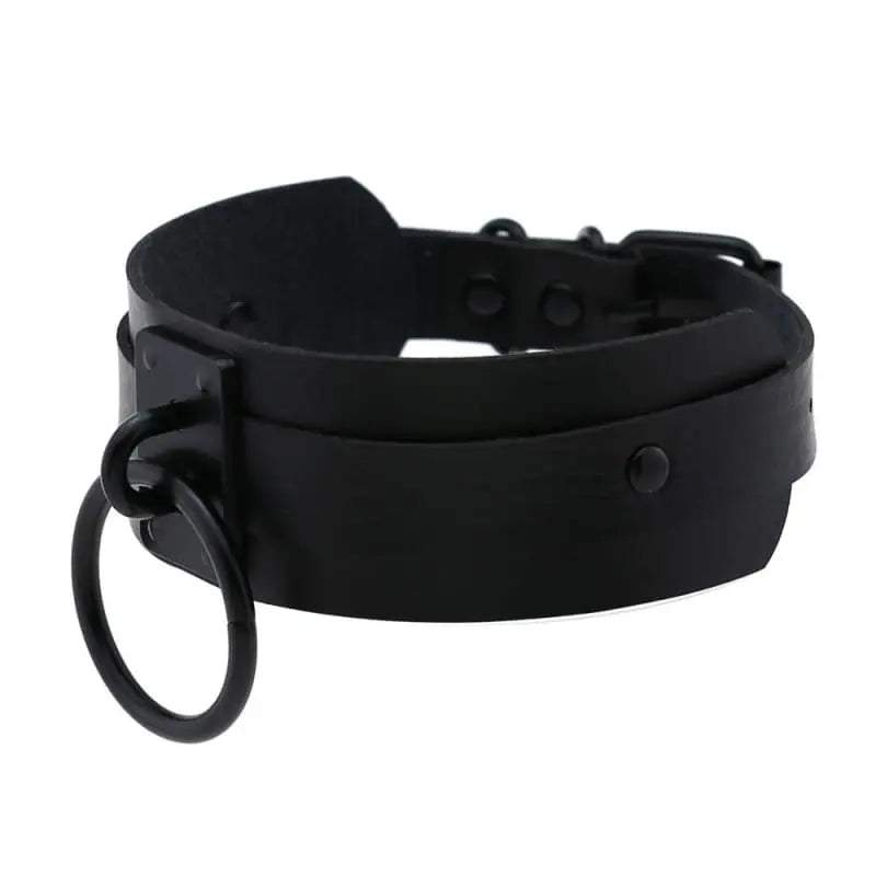 Gothic All Black Single O-Ring Choker Necklace (Available in 16 colors) EG0028 - Egirldoll