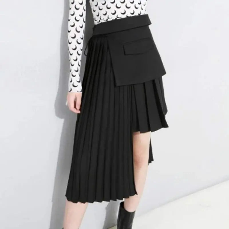 Gothic Avant Garde Irregular Pleated Skirt EG0040 - Egirldoll