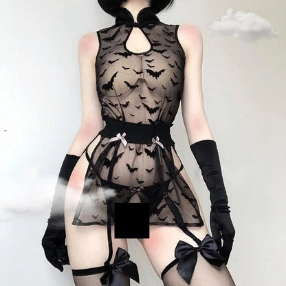 Gothic Bats Mesh Lingerie Set EG16954 - Egirldoll