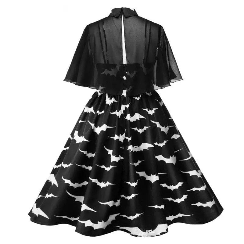 Gothic Bats Vintage Cape Plus Size Dress EG0048 - Egirldoll