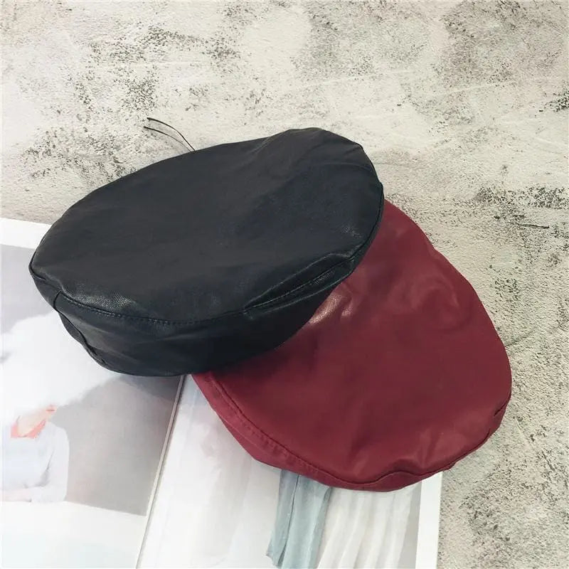 Gothic Beret PU Leather Hat EG0050 - Egirldoll