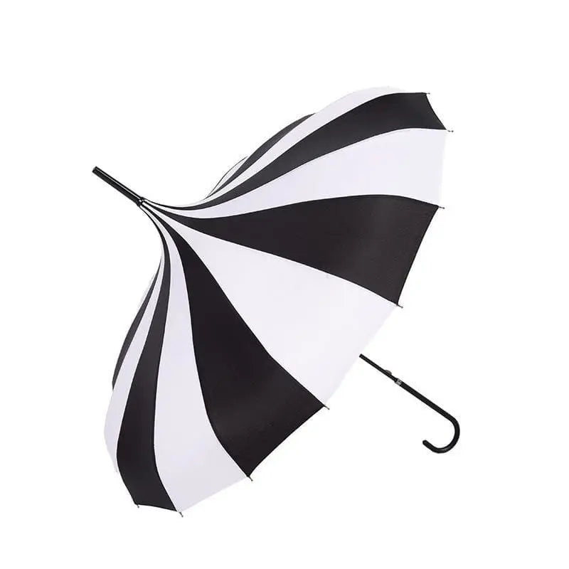 Gothic Black And White Pagoda Windproof Umbrella EG0051 - Egirldoll