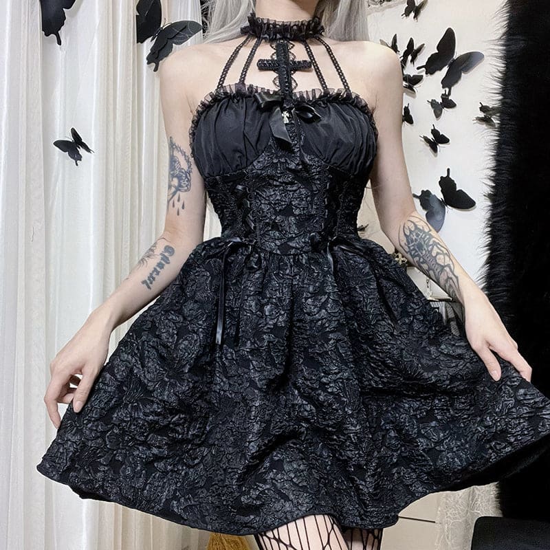 Gothic Black Cross Dress ON83 - Egirldoll