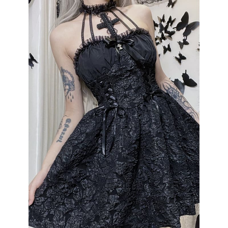 Gothic Black Cross Dress ON83 - Egirldoll