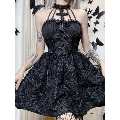 Gothic Black Cross Dress ON83 - Egirldoll