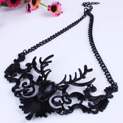 Gothic Black Deer Halloween Collar Necklace EG0054 - Egirldoll